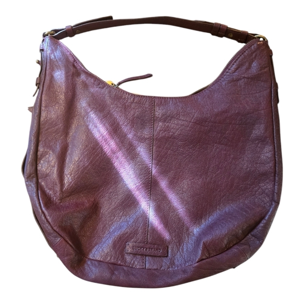 Lucky Brand Maroon Color Leather Shoulder Hobo Bag